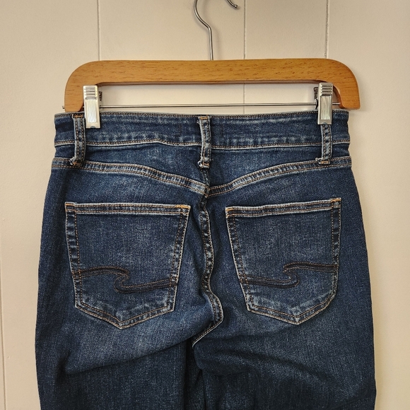 Silver Jeans Avery Straight Leg Dark Wash High Waisted Rise Stretchy Size 27 - Picture 5 of 12